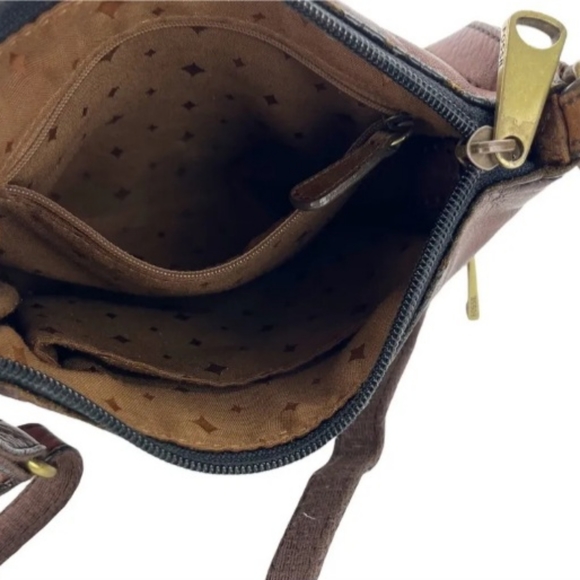 Fossil Brown Leather Explorer Mini Crossbody Handbag Purse Bag - Picture 2 of 2